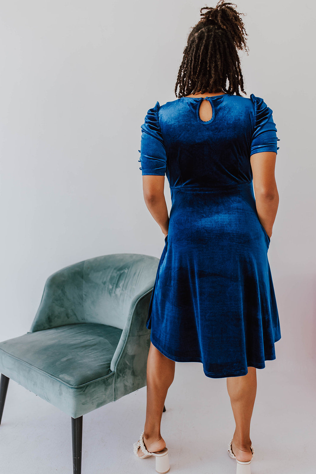 Sapphire velvet dress clearance