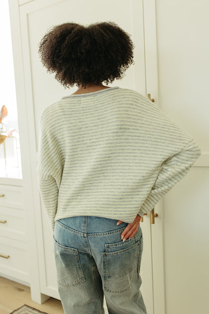 THE MATTI BUTTON DOWN CARDIGAN IN YELLOW STRIPE