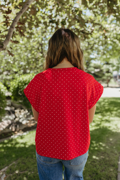 THE ALONDRA RED POLKA DOT TOP