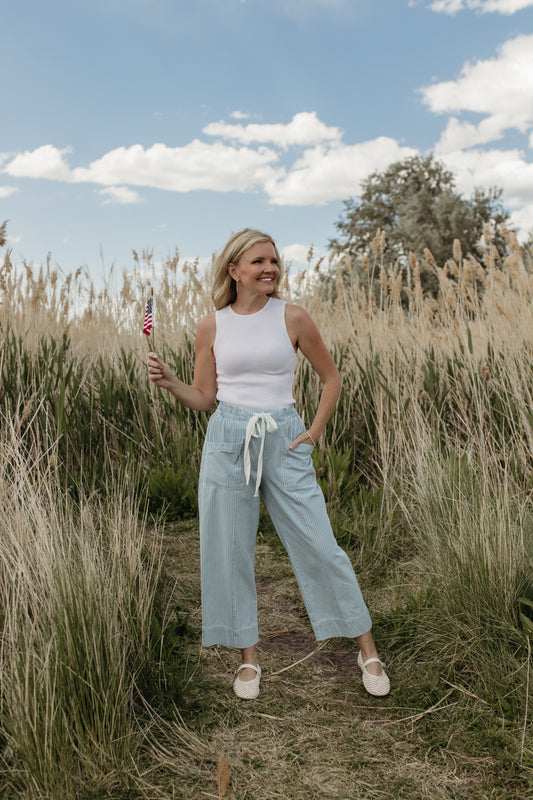 THE VERONICA RIBBED TANK IN WHITE