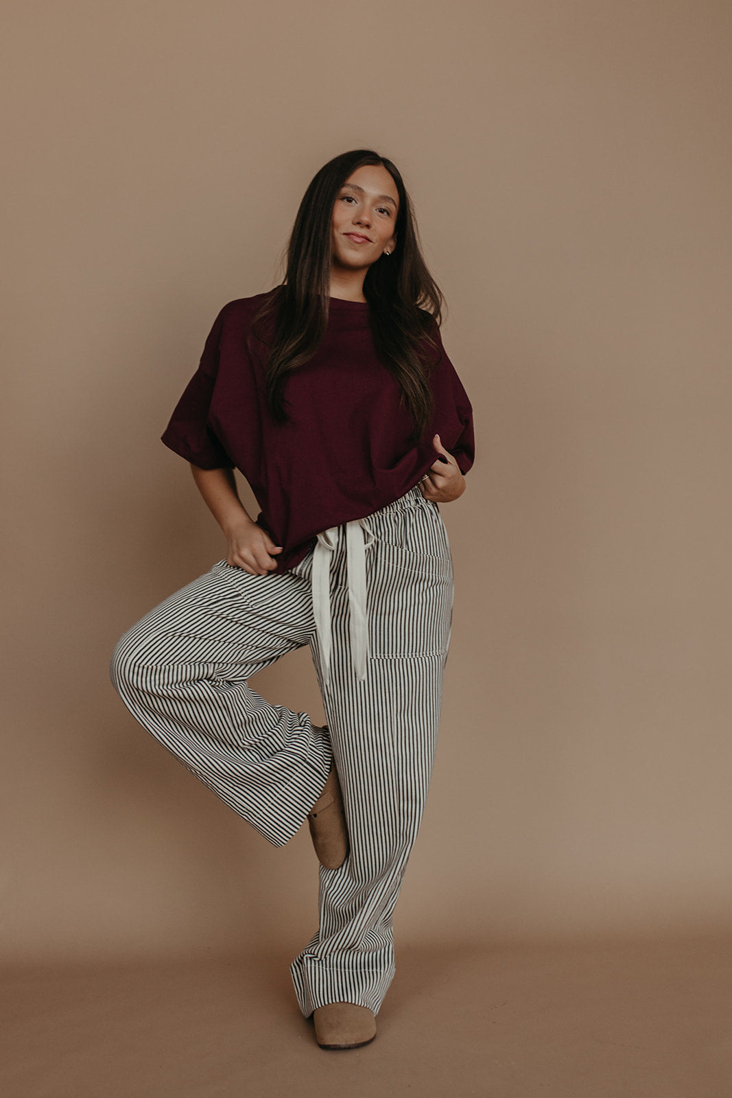 THE HUDSON CREW NECK TEE IN BURGUNDY