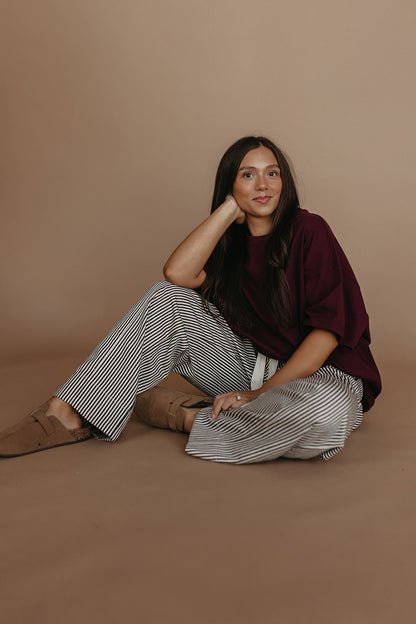 THE HUDSON CREW NECK TEE IN BURGUNDY