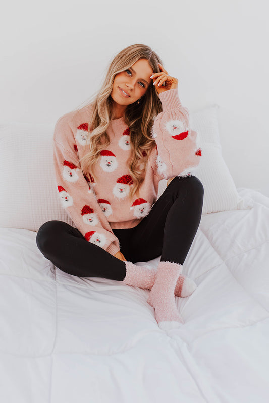 THE SANTA CLAUS SWEATER IN BLUSH