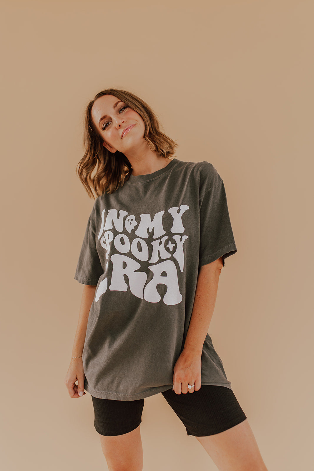 THE SPOOKY ERA TEE IN CHARCOAL BY PINK DESERT