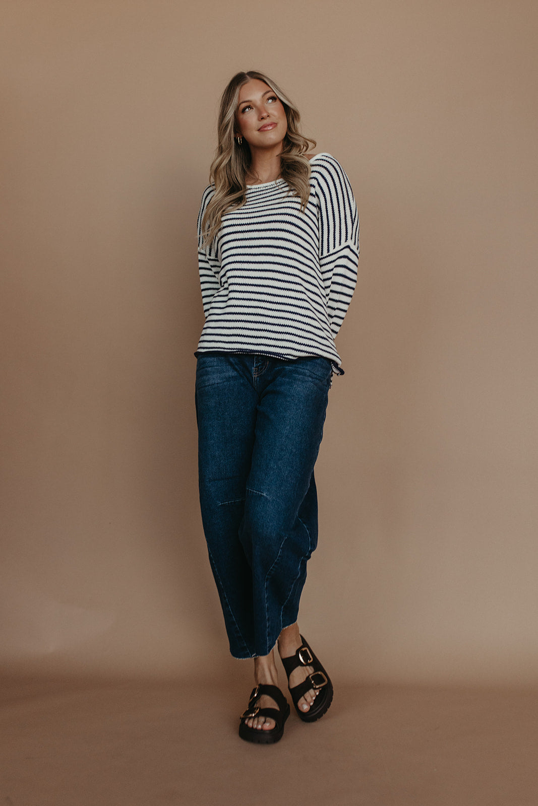 THE JESSICA STRIPED SWEATER IN NAVY