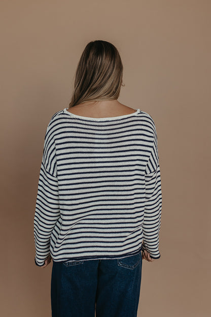 THE JESSICA STRIPED SWEATER IN NAVY