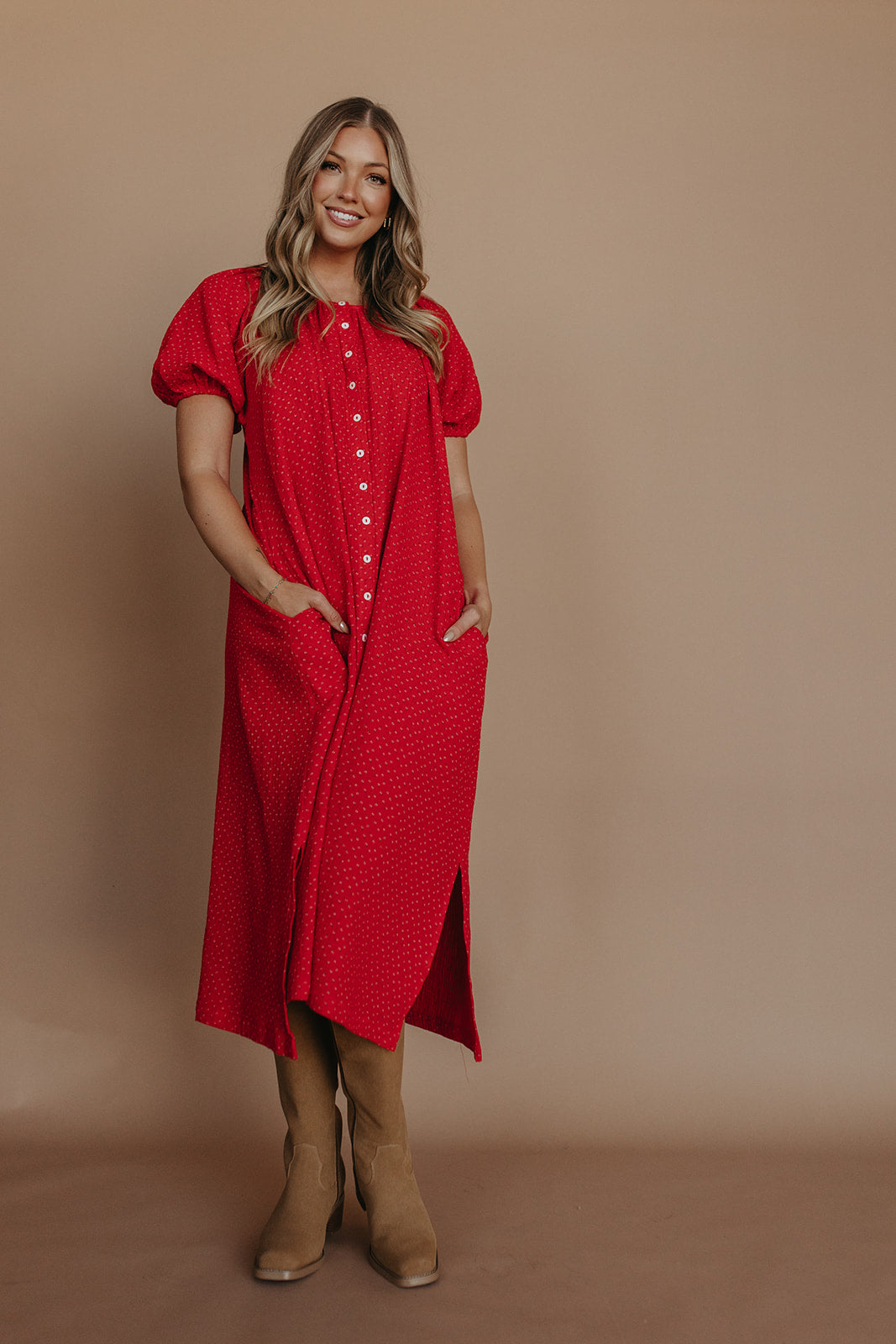 THE ROSALEE FLORAL MAXI IN RED