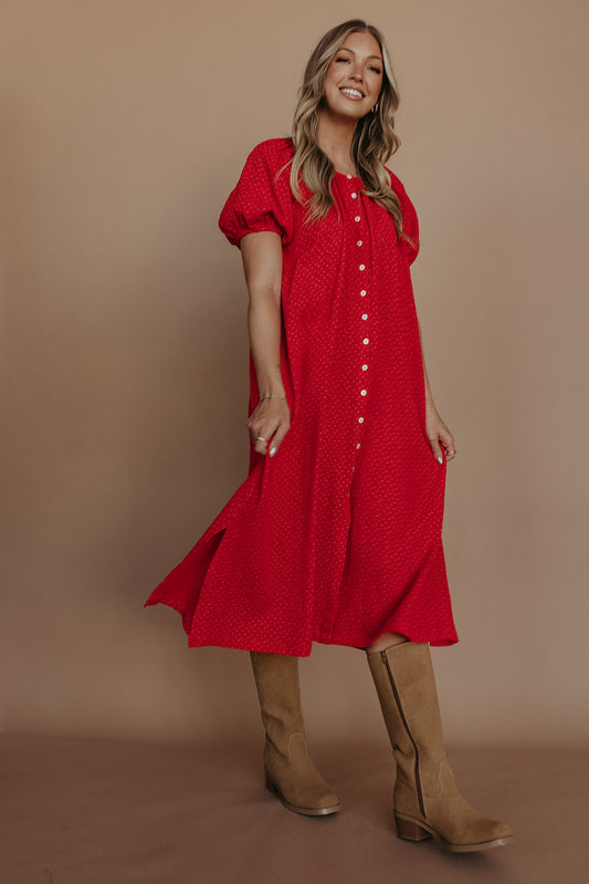 THE ROSALEE FLORAL MAXI IN RED