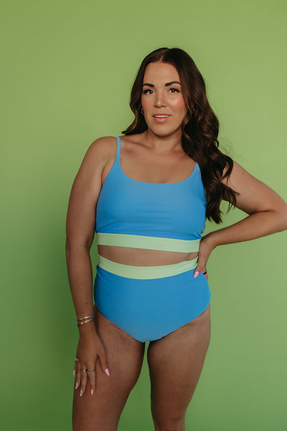 MIAMI SWIM BOTTOM IN SKY BLUE COLORBLOCK BY PINK DESERT