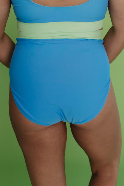MIAMI SWIM BOTTOM IN SKY BLUE COLORBLOCK BY PINK DESERT