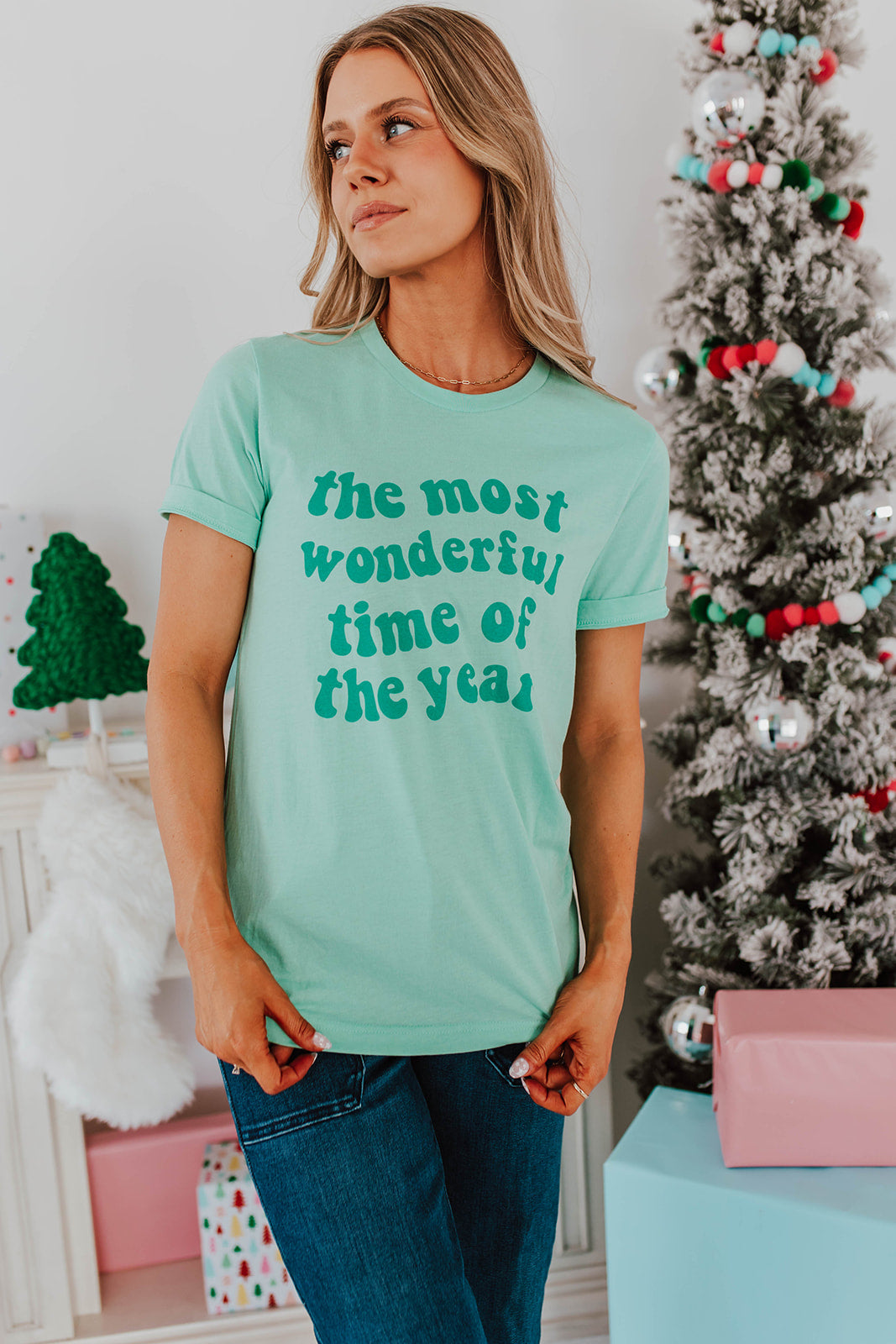 THE MOST WONDERFUL TIME OF THE YEAR TEE IN MINT