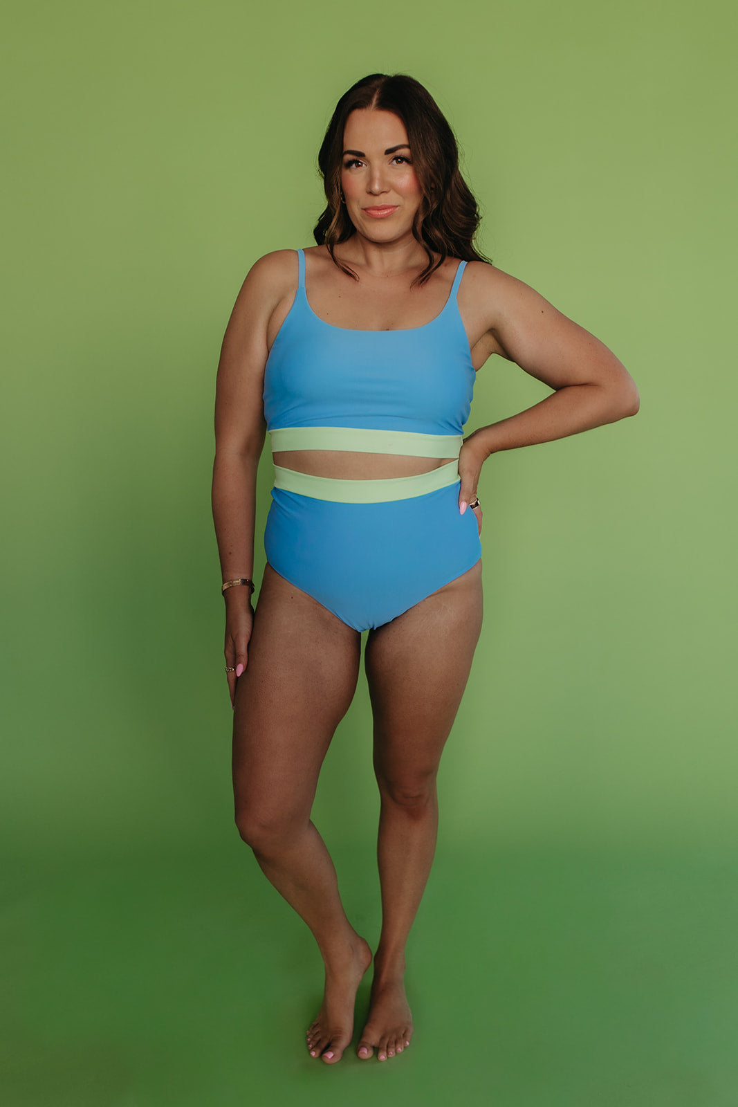 MIAMI SWIM BOTTOM IN SKY BLUE COLORBLOCK BY PINK DESERT