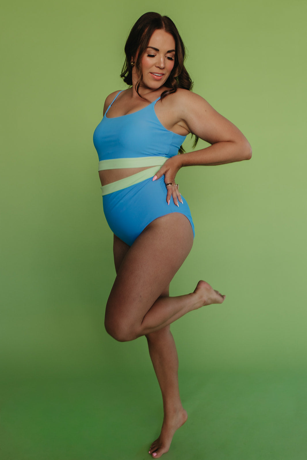 MIAMI SWIM BOTTOM IN SKY BLUE COLORBLOCK BY PINK DESERT