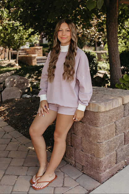 THE REESE STRIPE SHORTS IN PURPLE
