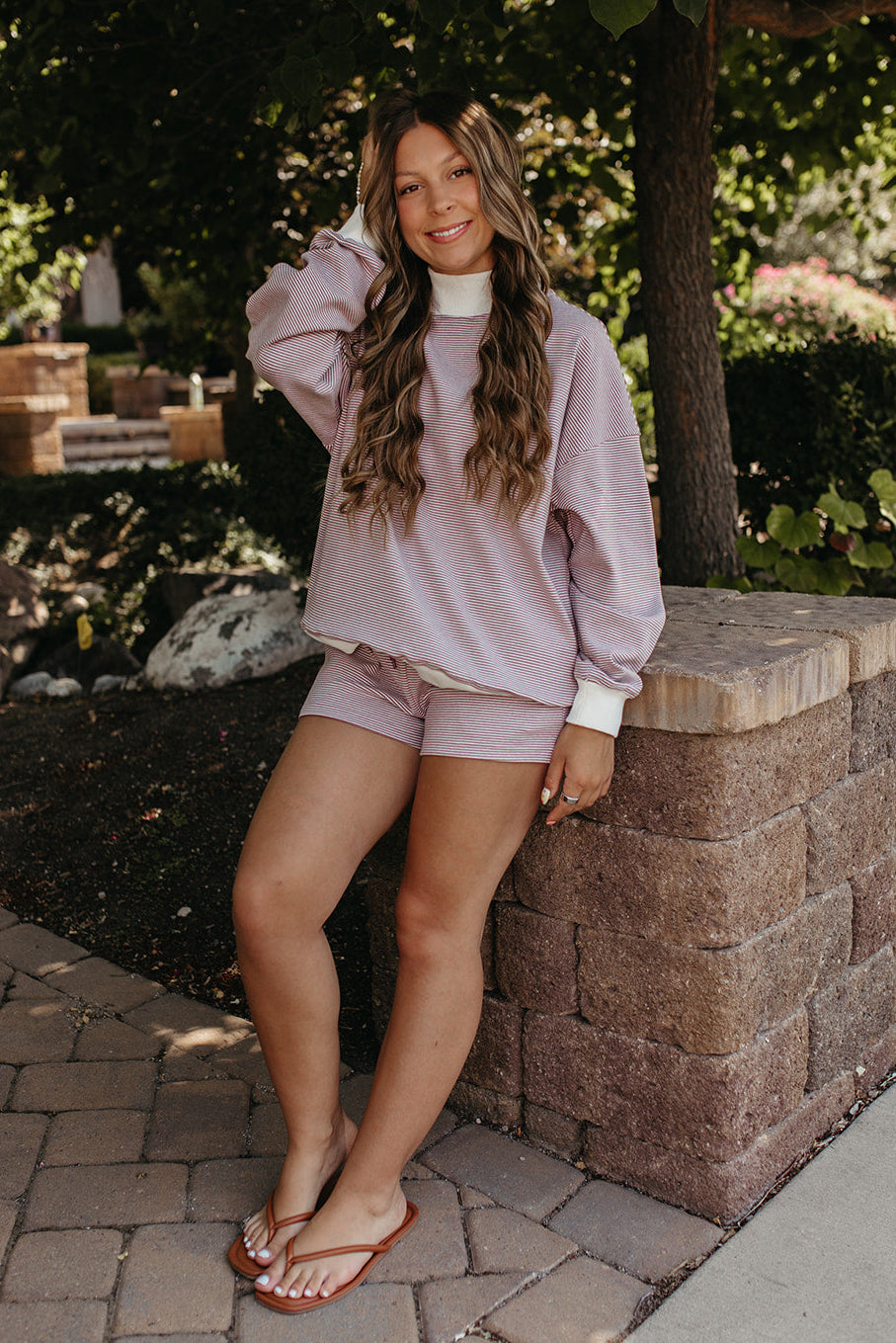 THE REESE STRIPE TOP IN PURPLE