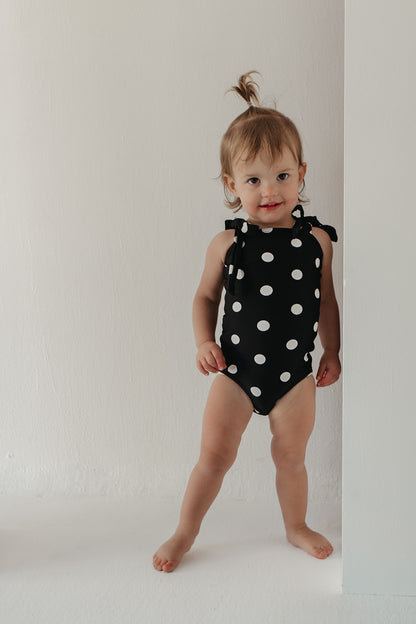 GIRLS TIE STRAP ONE PIECE IN DOTS BY PINK DESERT