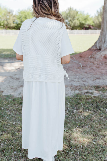 THE BOWYN MIDI DRESS IN COTTON WHITE