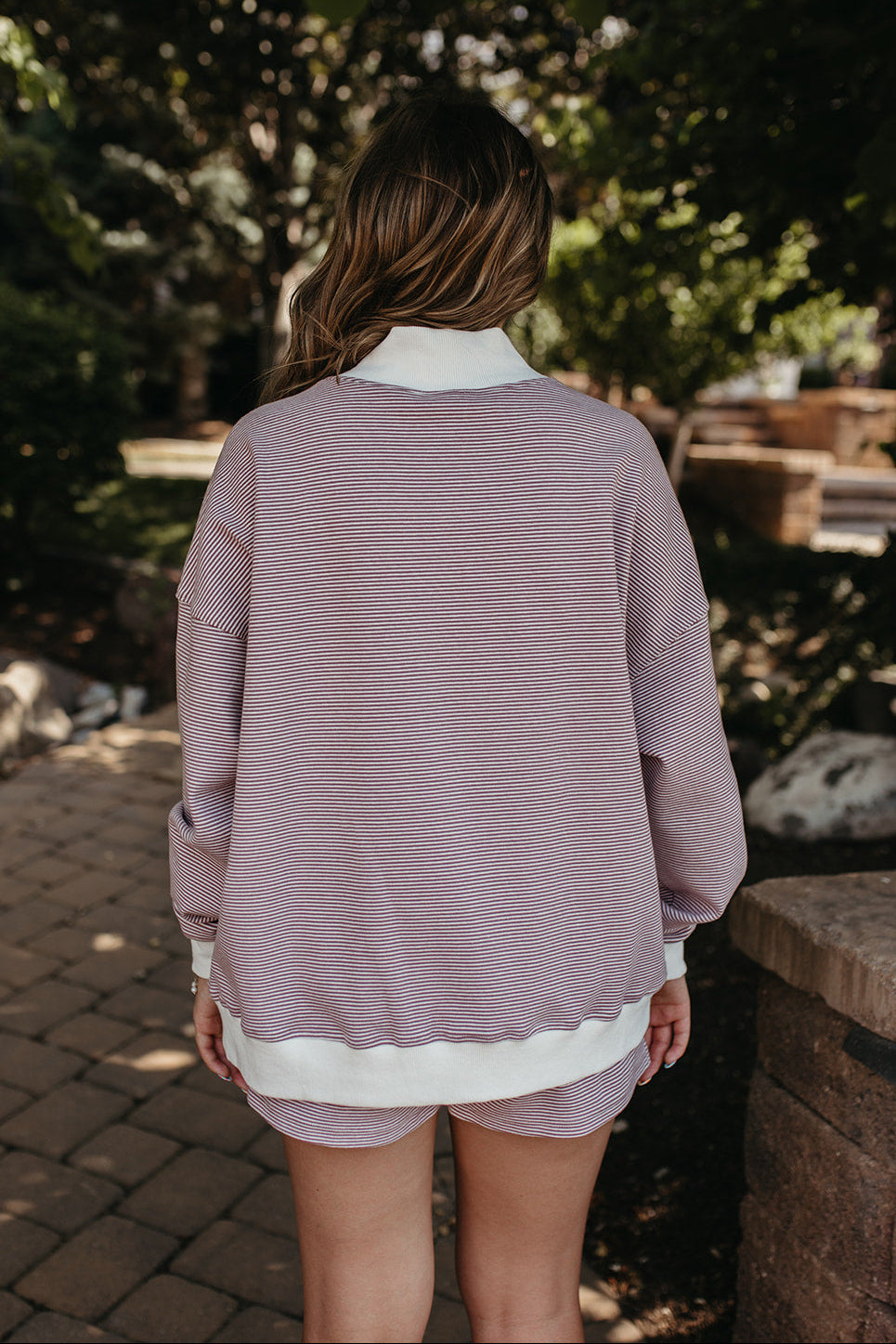 THE REESE STRIPE TOP IN PURPLE