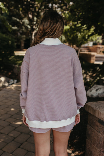 THE REESE STRIPE TOP IN PURPLE