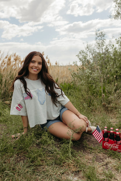 THE KATIE CLOTHESLINE EMBROIDERED TOP