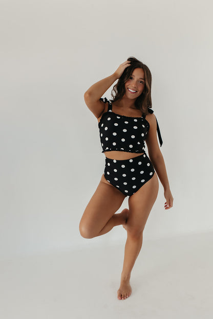 HIGH WAIST SWIM BOTTOMS IN DOTS BY PINK DESERT