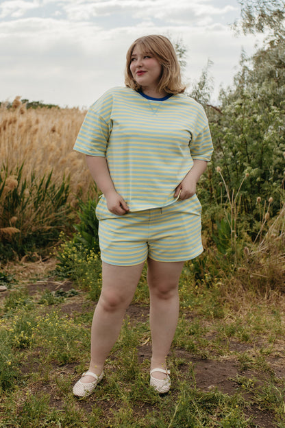 THE EMMIE STRIPE CONTRAST SET IN BLUE/YELLOW