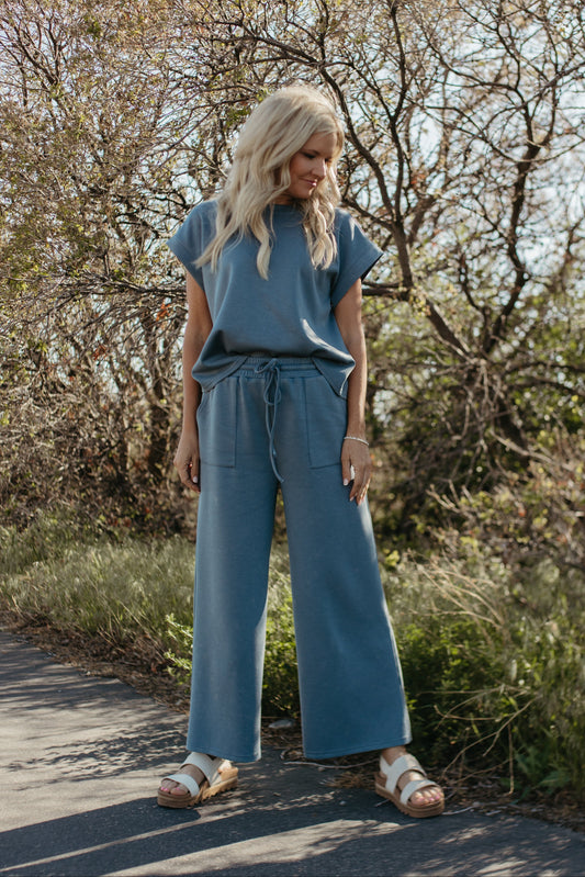 THE GENEVIEVE MINERAL WASHED BOTTOMS IN BLUE