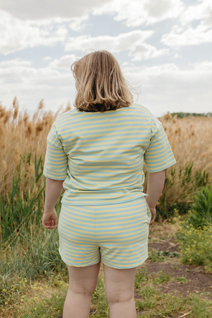 THE EMMIE STRIPE CONTRAST SET IN BLUE/YELLOW