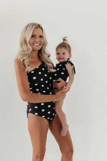 GIRLS TIE STRAP ONE PIECE IN DOTS BY PINK DESERT