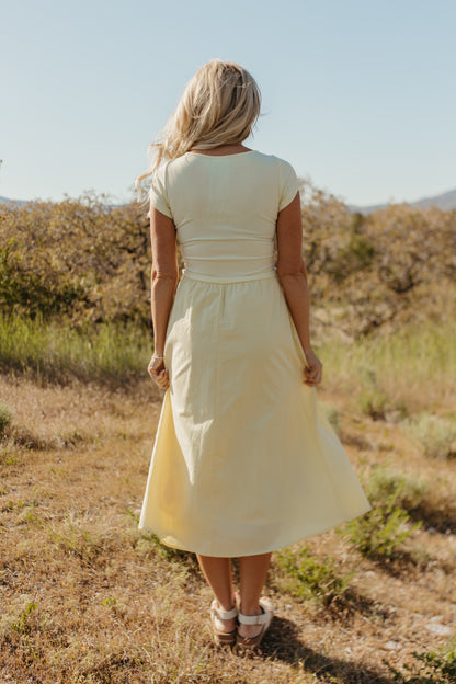 THE ANNA LYNN MIDI DRESS IN BANANA CREAM