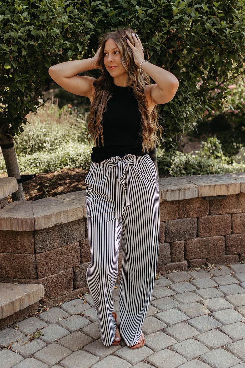 THE ARLO STRIPE WIDE LEG PANTS