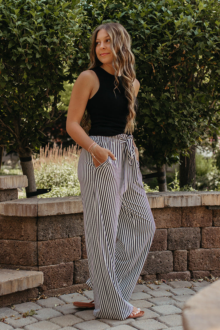 THE ARLO STRIPE WIDE LEG PANTS
