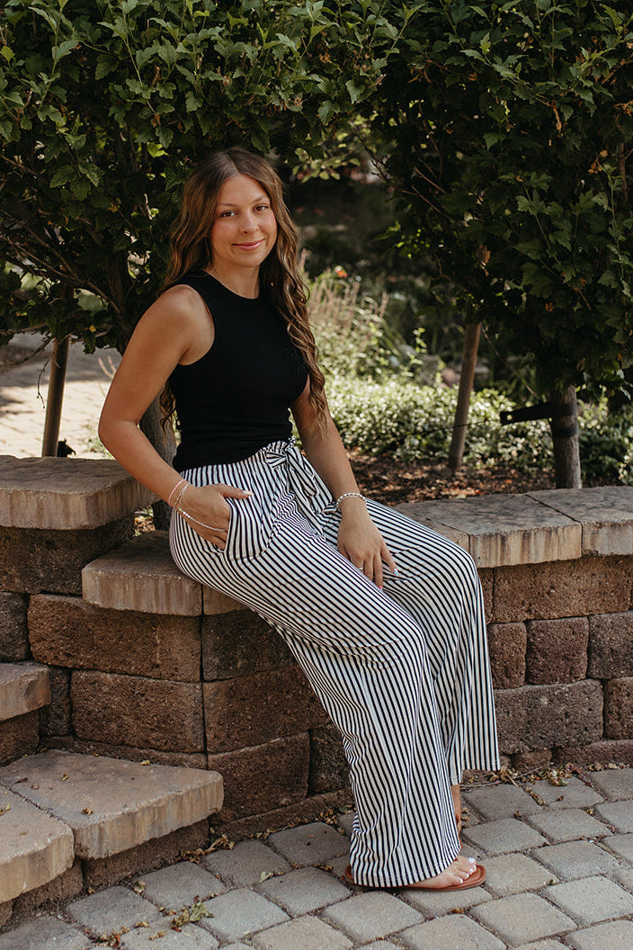THE ARLO STRIPE WIDE LEG PANTS