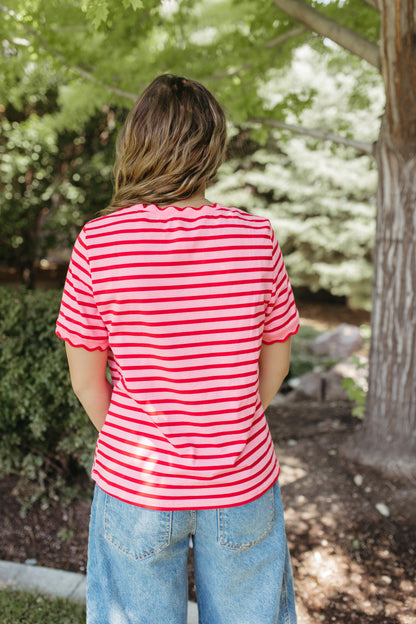 THE ELIZA STRIPE SHIRT IN PINK