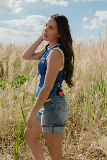 THE SHIRLEY FISH SWEATER IN BLUE
