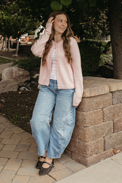 THE JOCELYN BLOSSOM SEASON CARDIGAN IN PASTEL PINK