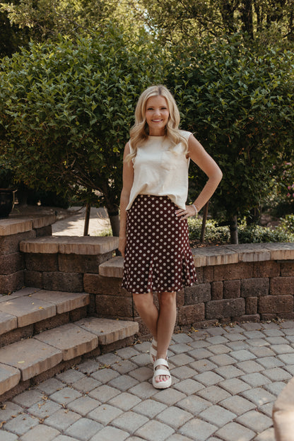 THE KHYLEE SLEEVELESS COTTON TOP IN OFF WHITE