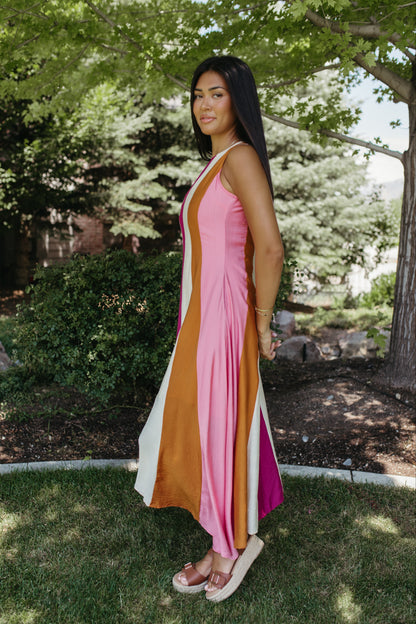 THE MARLOWE STRIPED MIDI DRESS