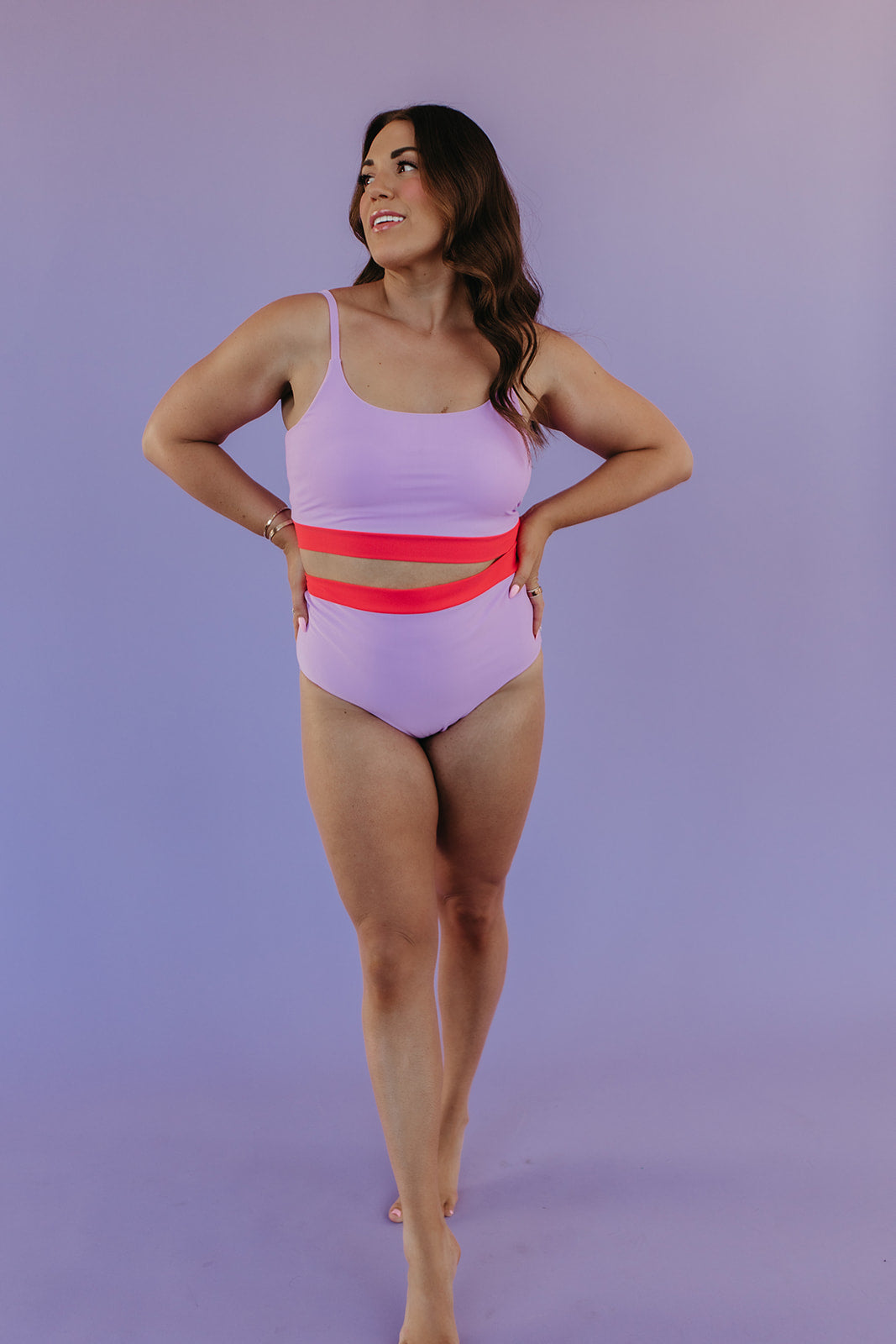 MIAMI SWIM BOTTOM IN LILAC COLORBLOCK BY PINK DESERT X SARAH TRIPP