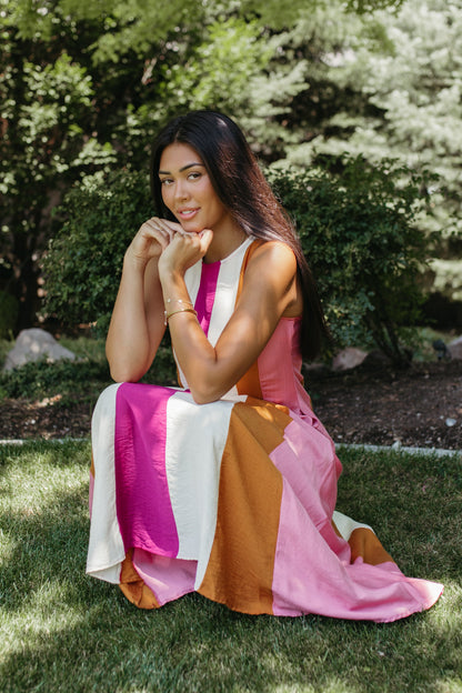 THE MARLOWE STRIPED MIDI DRESS