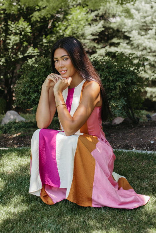 THE MARLOWE STRIPED MIDI DRESS