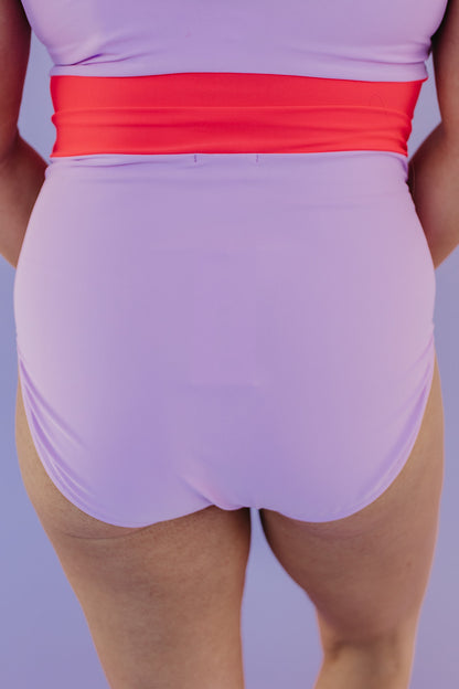 MIAMI SWIM BOTTOM IN LILAC COLORBLOCK BY PINK DESERT X SARAH TRIPP