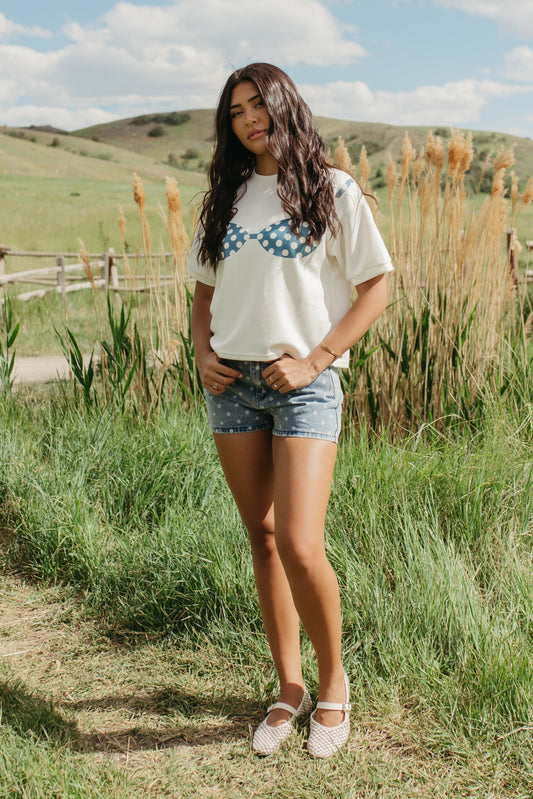 THE SHELBY POLKA DOTS SWIM TOP T-SHIRT