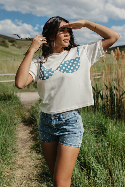 THE SHELBY POLKA DOTS SWIM TOP T-SHIRT