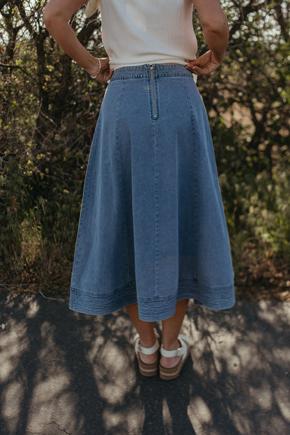 THE SIENNA DENIM MIDI SKIRT