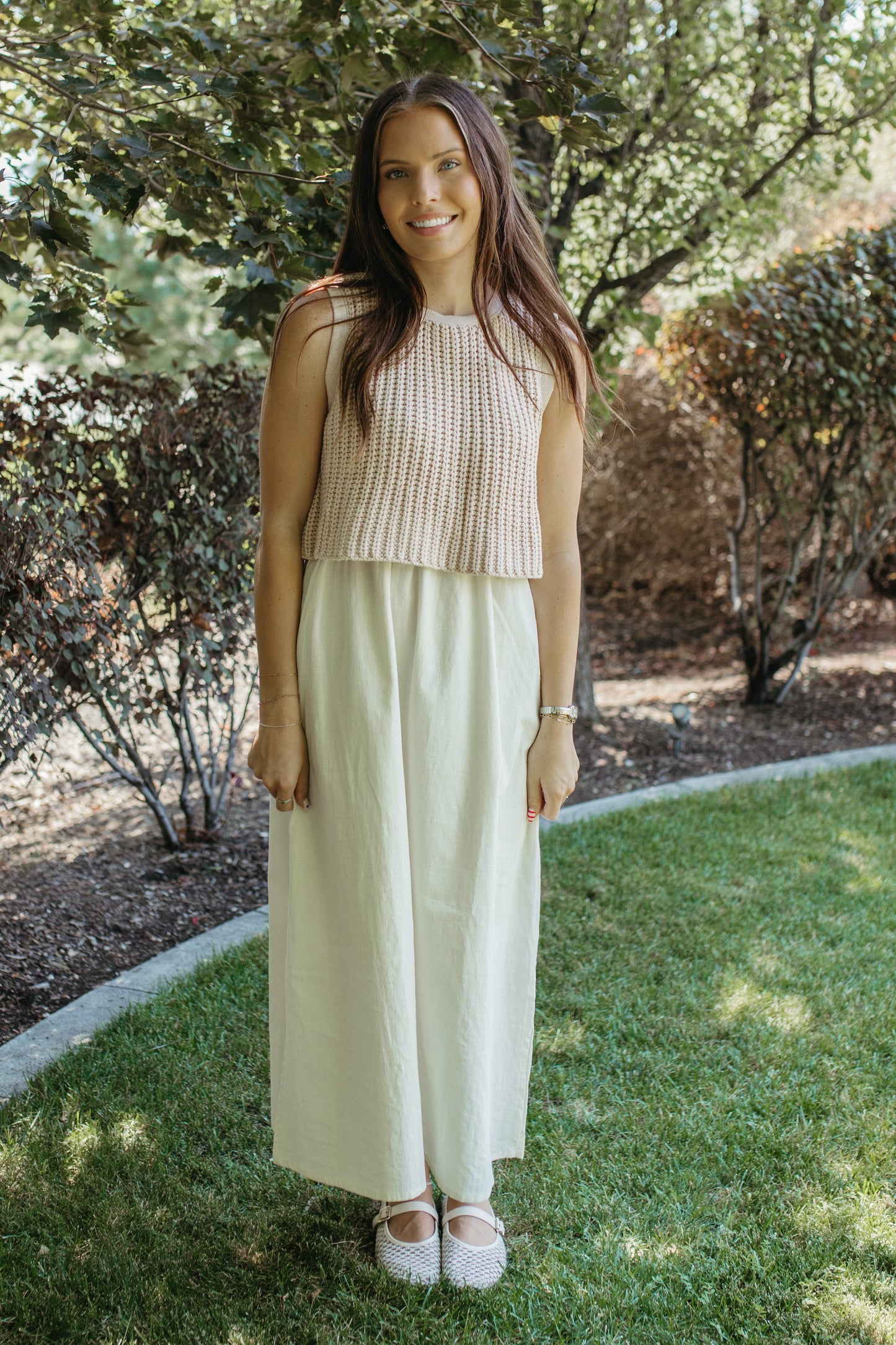 THE ADHARA MIDI DRESS IN ICE PEACH