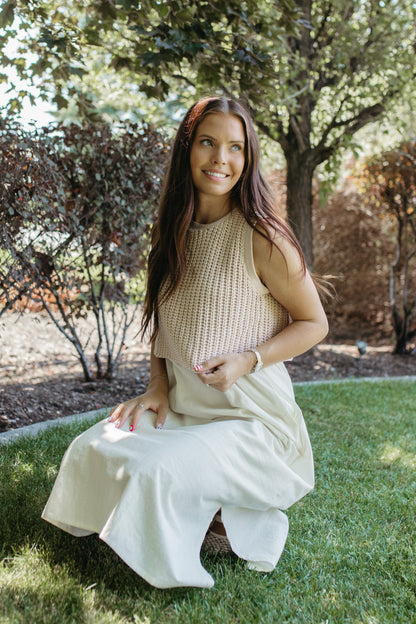 THE ADHARA MIDI DRESS IN ICE PEACH