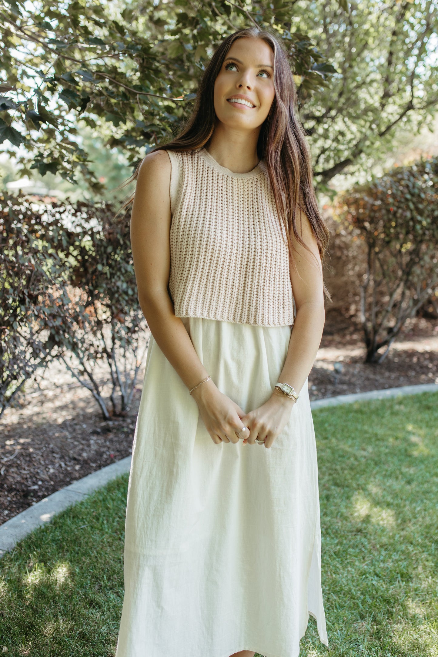 THE ADHARA MIDI DRESS IN ICE PEACH