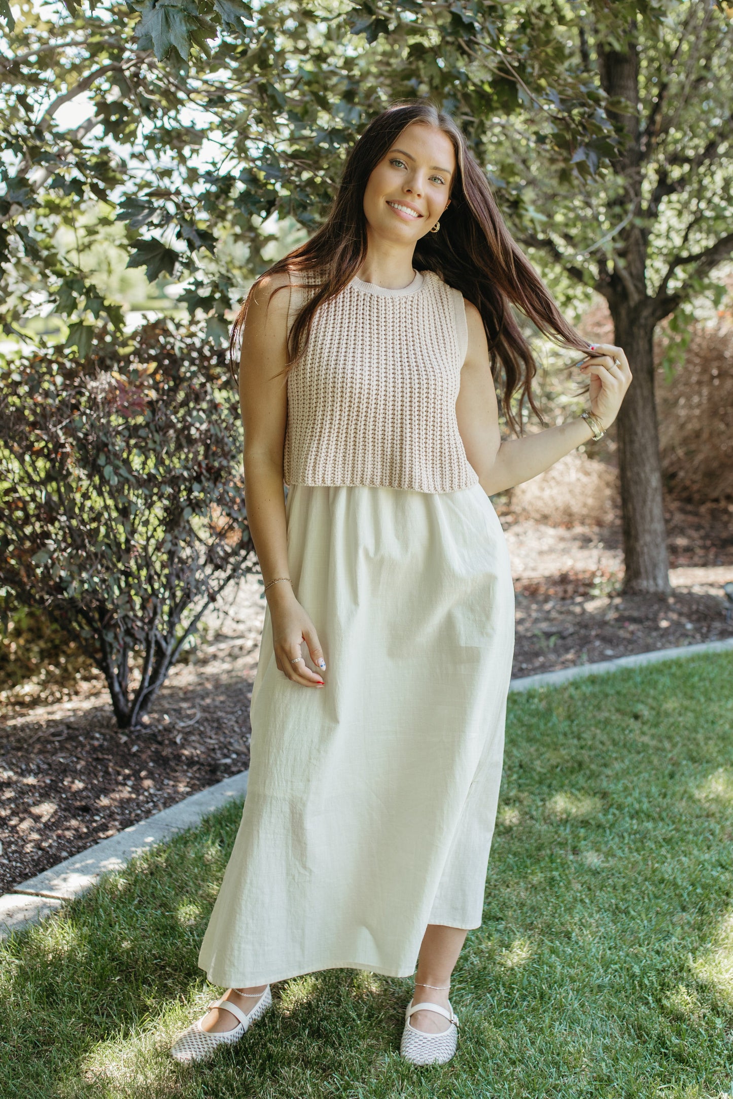 THE ADHARA MIDI DRESS IN ICE PEACH