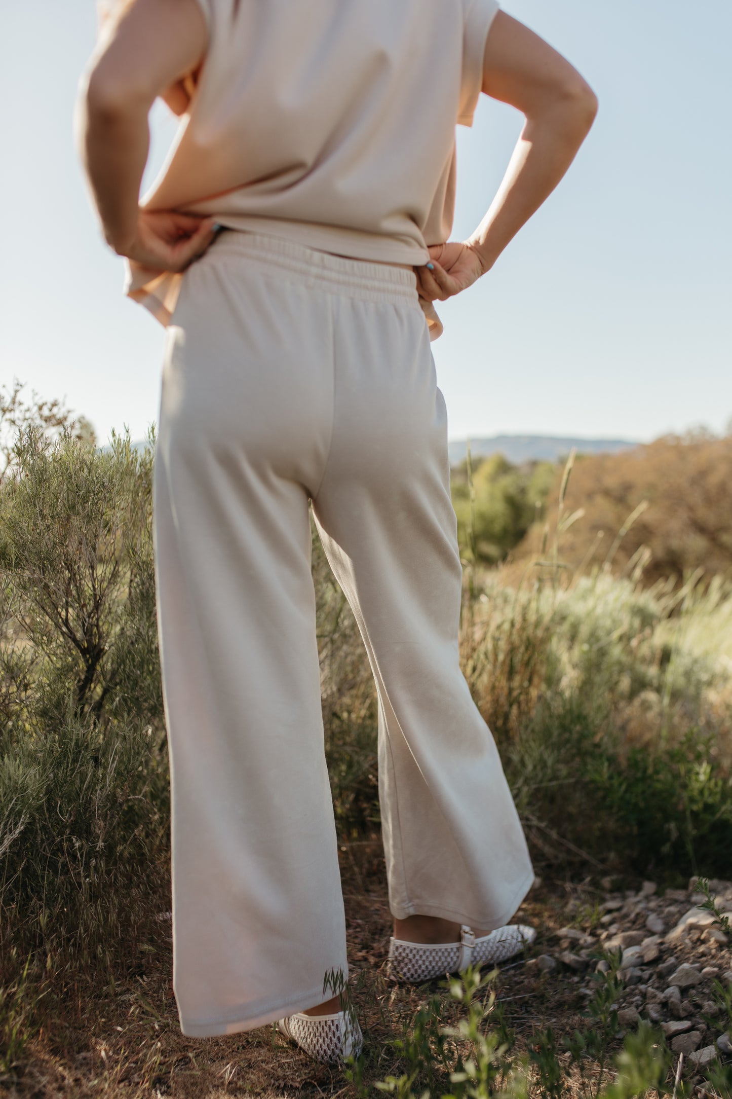 THE GENEVIEVE MINERAL WASHED BOTTOMS IN CREAM